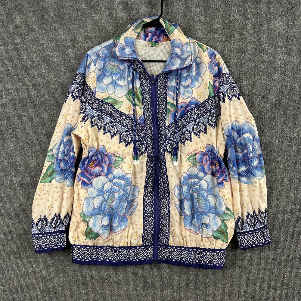 FARM Rio Blue Floral Zip-Up Jacket